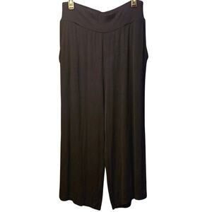 Cozy Earth wide leg ribbed soft pull on black pants size large
